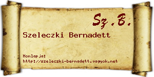 Szeleczki Bernadett névjegykártya