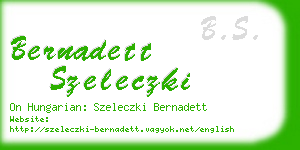 bernadett szeleczki business card